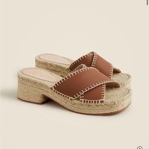 J. Crew Tan Espadrille Slide Sandals